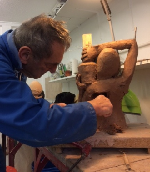 Sculpture Terre - Bois - Pierre